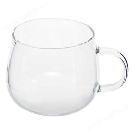 加厚玻璃茶杯牛奶杯圆形大肚耐热水杯创意果汁咖啡杯送吸管