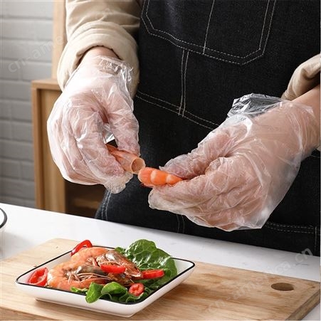 金御实业 一次性手套盒装抽取式透明pe塑料手套小龙虾烧烤店现货
