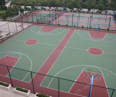 淄博塑胶篮球场专业施工 学校篮球场价格