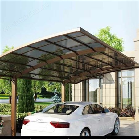 PC耐力板遮阳车棚 铝合金车篷雨棚 铝合金单边车棚 莜歌供应