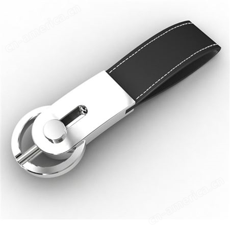 304不锈钢钥匙扣来样加工 多功能简约黑色 仿皮钛钢饰品小批量