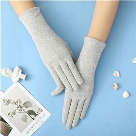 棉质防滑手套 定制加工 碎花触屏手套 中长款碎花手套