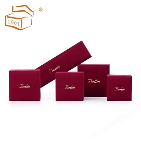 中国红项链盒 工厂直销翻盖首饰包装盒 绒布手表饰品盒
