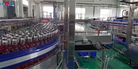 玻璃瓶饮料包装生产线 膜包后装箱 玻璃瓶果汁饮料包装机