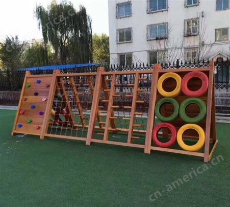 幼儿园攀爬架组合 儿童木质滑梯 木质滑梯攀爬架感统训练器材
