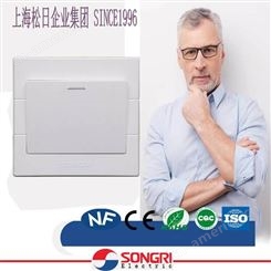 上海松日SONGRI城建工程开关插座单联一开大按钮