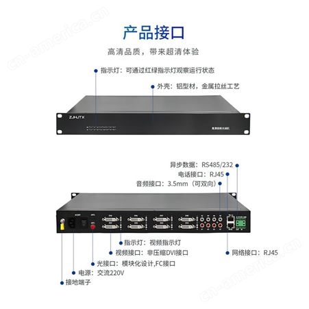 恒捷 DVI 8路-16路视频光端机 高清无压缩视频多业务DVI视频光端机