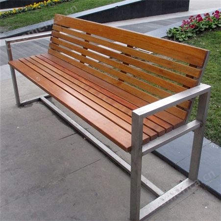 衡阳不锈钢长条椅子公园户外椅 不锈钢靠背长椅新款