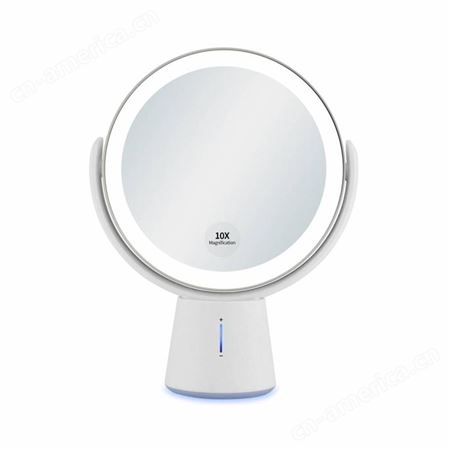 【亚马逊】镜宝明BM-1901圆形双面LED台式化妆镜 360度旋转 氛围灯底座