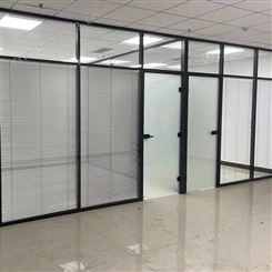 青岛办公室玻璃隔断 至本锦恒 铝合金隔断安装现场具备施工条件