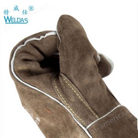weldas/威特仕10-0707炭啡色直拇指款电焊防护手套烧焊焊工手套