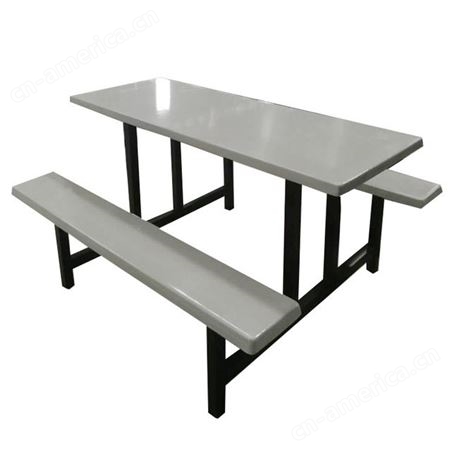 饭堂餐桌椅玻璃钢学生员工食堂连体餐桌 6人位长条凳