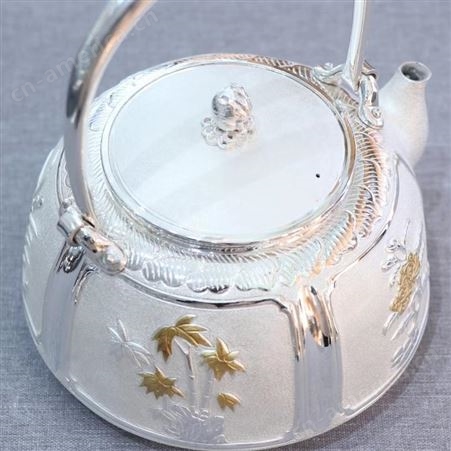 中国银都 S999银壶厂价批发 家用纯银茶壶茶具定制