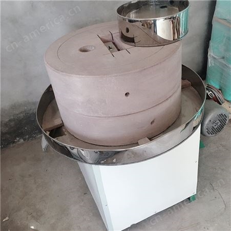 低速研磨豆腐磨浆机 天然石材自动分离面粉石磨机 茴香花椒磨料机