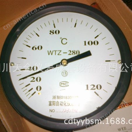 富阳自动化压力式指针温度计WTZ-180 280 288