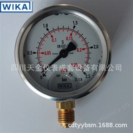 EN837-1德国WIKA耐震不锈钢威卡压力表油压水压现货防震