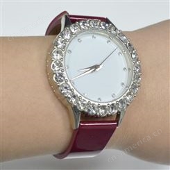 国美时 爆款休闲手表 大颗超闪满钻表壳 不锈钢表扣 简约石英表 定制女士手表