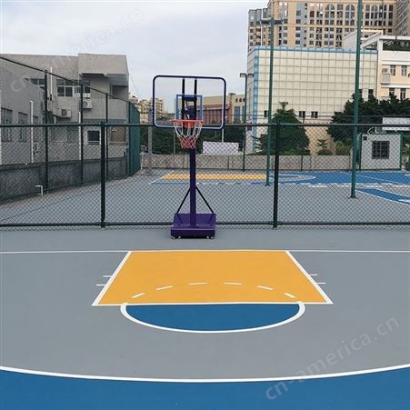 曲靖市 可移动式社区篮球架 标准篮球场画线