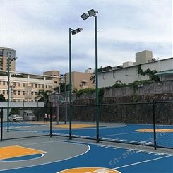 汕尾市篮球场灯杆安装 优格灯杆采用预埋式安装