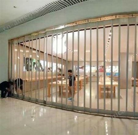 购物广场专用折叠推拉水晶门 手动透明玻璃推拉门 现货直销