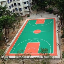 的篮球场地坪铺设 优格5mm硅PU篮球场地坪施工