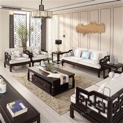 新中式什么白蜡木沙发 中式实木沙发组合 现代简约禅意小户型客厅家具 可定做