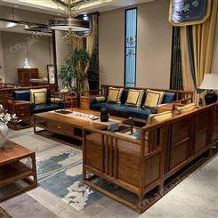 新中式实木沙发组合 会客厅休闲洽谈单人沙发椅现代禅意原木沙发 可定做