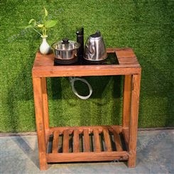中式实木烧水一体茶水柜 茶水架可移动烧水架子 沙发边几边柜小茶几 可定做