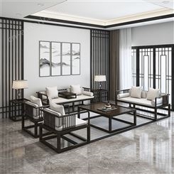 实木客厅沙发组合 新中式禅意 白蜡木现代小户型沙发支持定制整装 可定做
