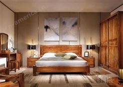 斯米克北欧简约实木双人床经济小户型单人实木布床全屋家具定制